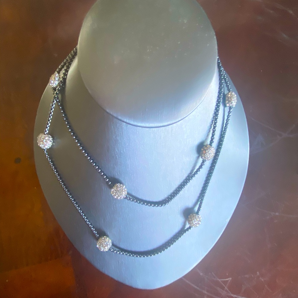 Gorgeous long silver necklaces  n earrings on sale